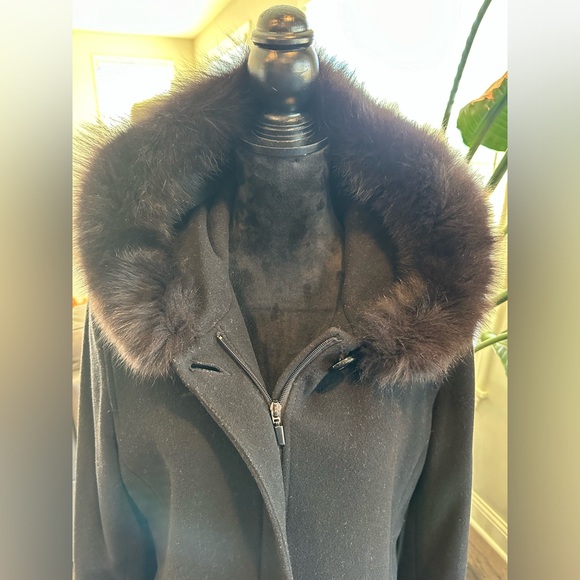 Forecaster BOSTON PLATINUM REAL FOX FUR 75% VIRGIN WOOL Mix Women Hood Coat 16 - Picture 9 of 14